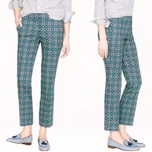 J. Crew Campbell Capri Lattice Print pant Size 2